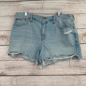 Madewell Relaxed Mid Length Denim Shorts Women's Size 33 Blue Light‎ Wash Denim